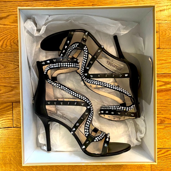 Michael Kors black studded high heels sandals - Picture 3 of 3